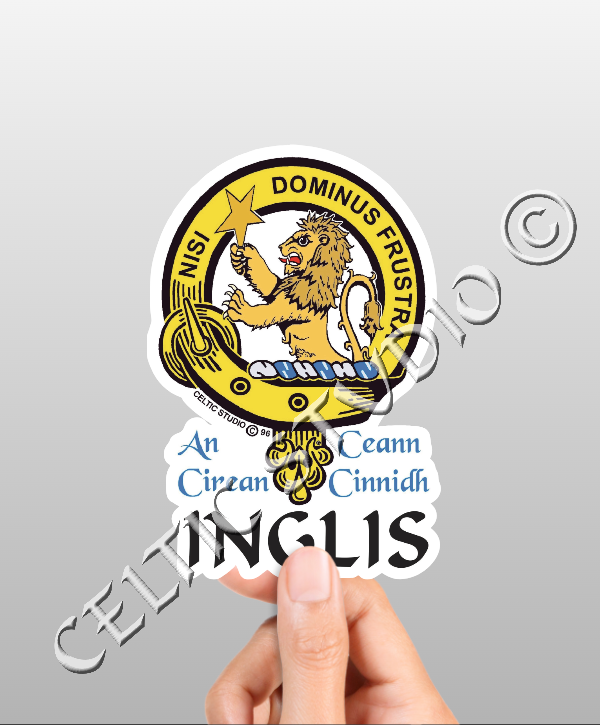 Vinyl Inglis Clan Badge Decal - Personalized Scottish Family Heritage Sticker