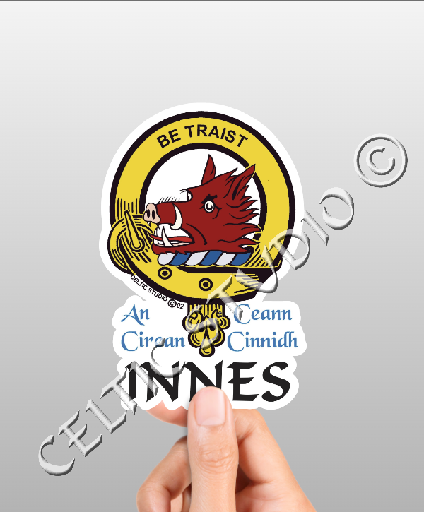 Vinyl Innes Clan Badge Decal - Personalized Scottish Family Heritage Sticker