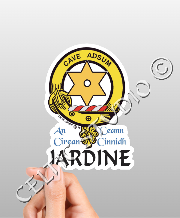 Vinyl Jardine Clan Badge Decal - Personalized Scottish Family Heritage Sticker