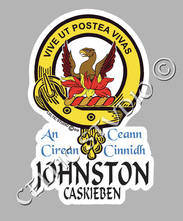 Johnston (Caskieben) Family Clan Crest Decal | Custom Scottish Heritage Car & Laptop Stickers