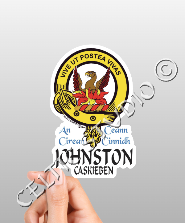 Johnston (Caskieben) Family Clan Crest Decal | Custom Scottish Heritage Car & Laptop Stickers