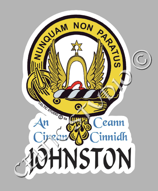 Johnston Family Clan Crest Decal | Custom Scottish Heritage Car & Laptop Stickers