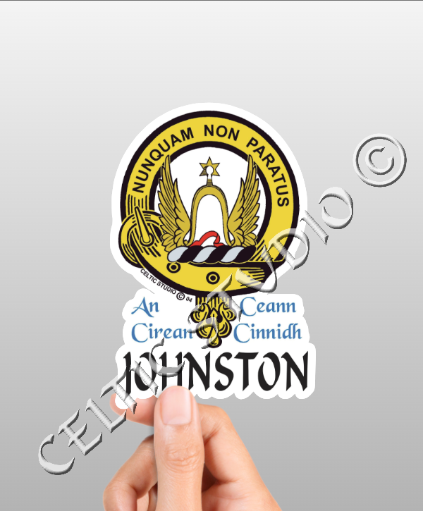 Johnston Family Clan Crest Decal | Custom Scottish Heritage Car & Laptop Stickers