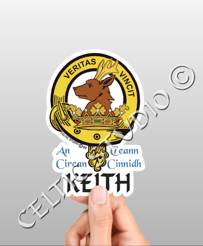 Vinyl Keith Clan Badge Decal - Personalized Scottish Family Heritage Sticker