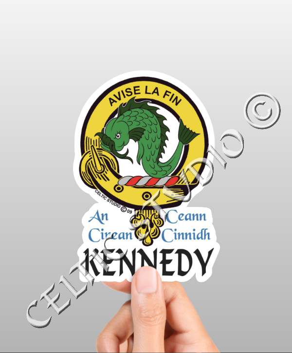 Vinyl Kennedy Clan Badge Decal - Personalized Scottish Family Heritage Sticker