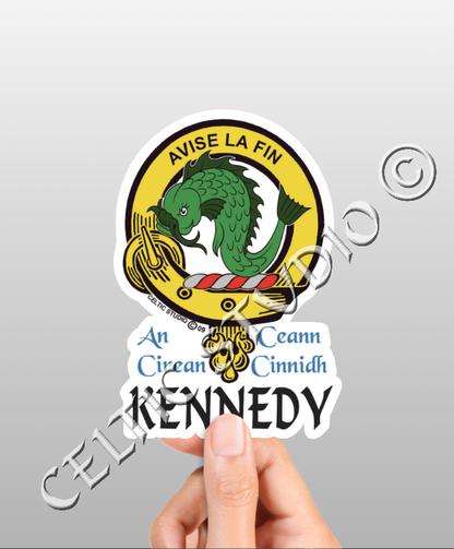 Vinyl Kennedy Clan Badge Decal - Personalized Scottish Family Heritage Sticker