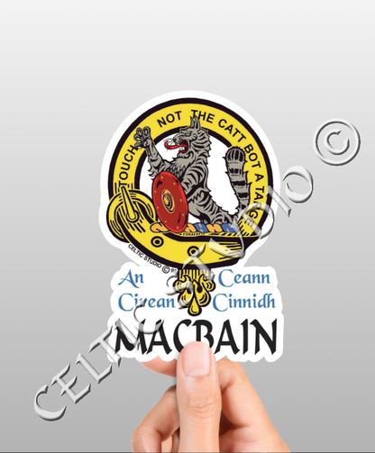 Vinyl Macbeth Clan Badge Decal - Personalized Scottish Family Heritage Sticker
