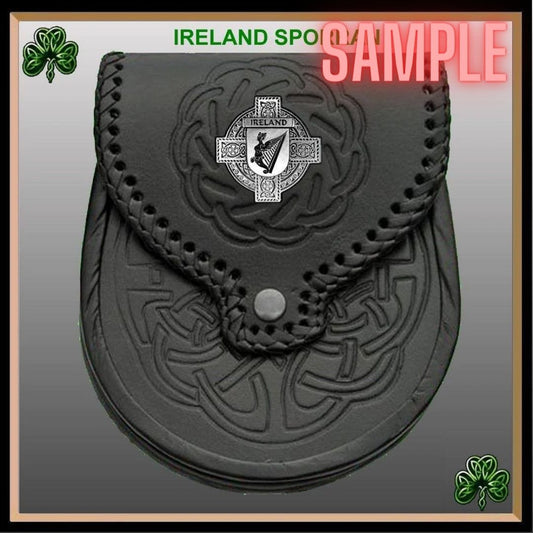 Sammons Irish Coat of Arms Sporran, Genuine Leather