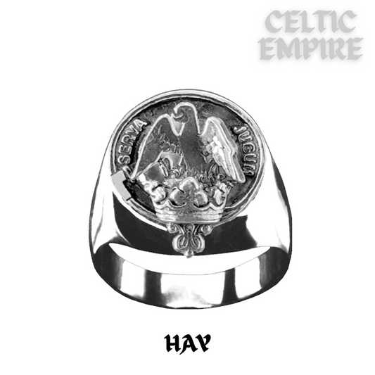 Hay Scottish Family Clan Crest Ring Sterling Silver and Karat Gold