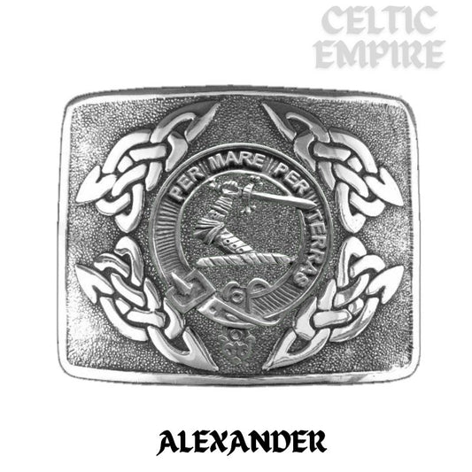 Alexander Family Clan Crest Interlace Kilt Belt Buckle