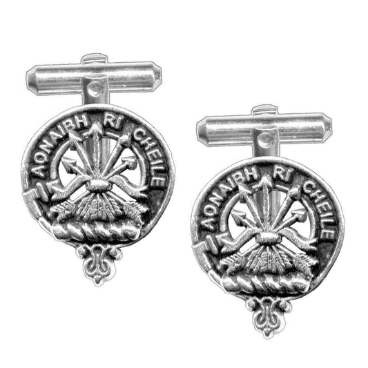 Cameron Family Clan Crest Scottish Cufflinks; Pewter, Sterling Silver and Karat Gold