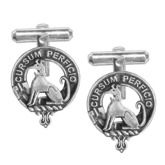 Hunter Family Clan Crest Scottish Cufflinks; Pewter, Sterling Silver and Karat Gold