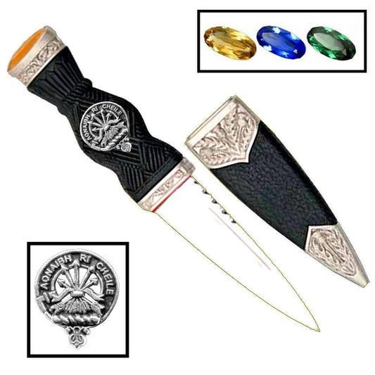 Cameron Family Clan Crest Sgian Dubh, Scottish Knife