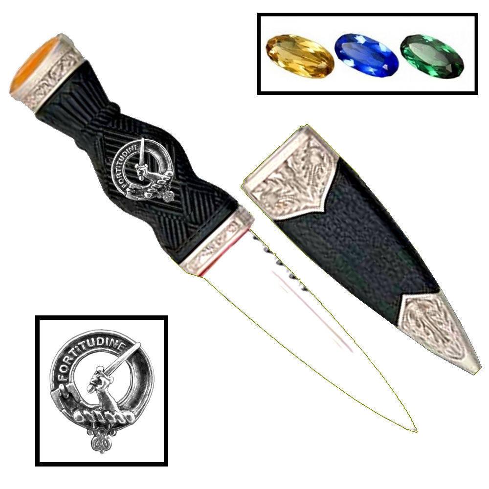 MacRae Family Clan Crest Sgian Dubh, Scottish Knife