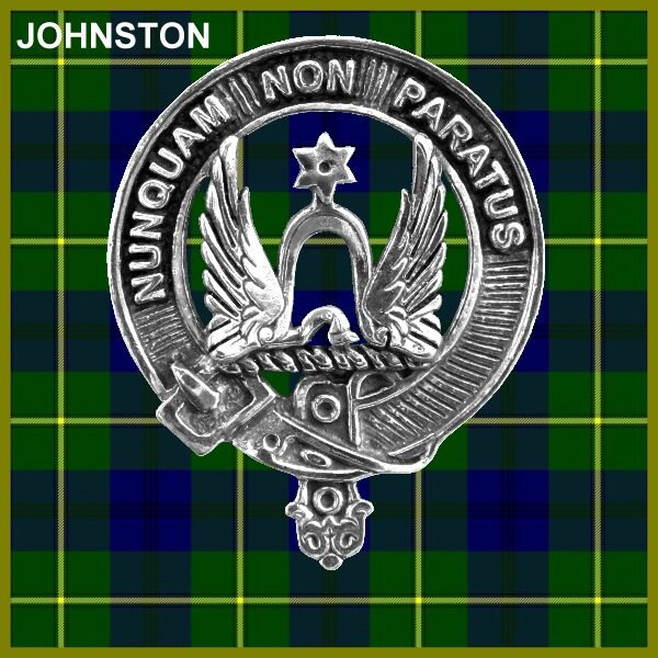 Johnston 8oz Clan Crest Scottish Badge Stainless Steel Flask