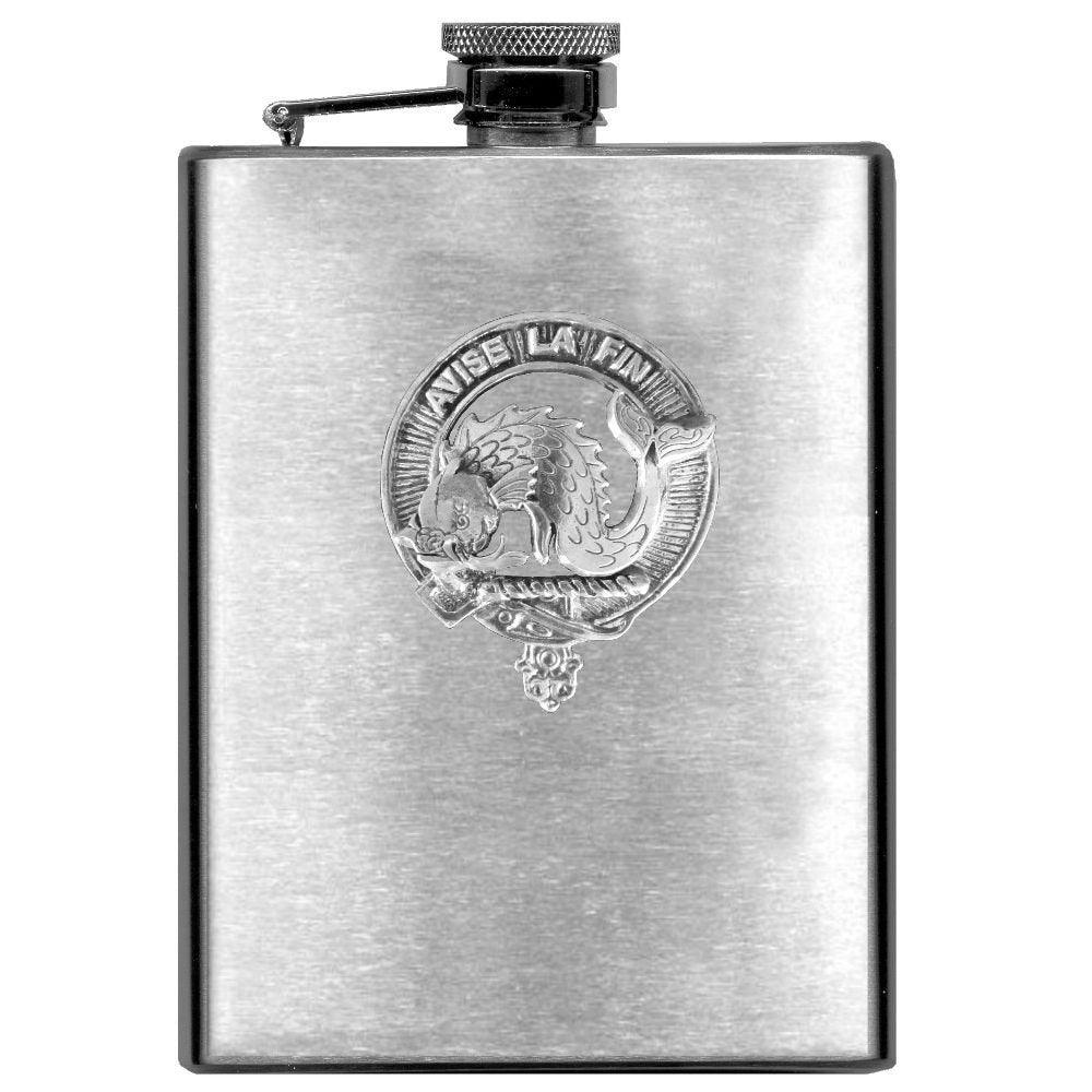 Kennedy 8oz Family Clan Crest Scottish Badge Stainless Steel Flask