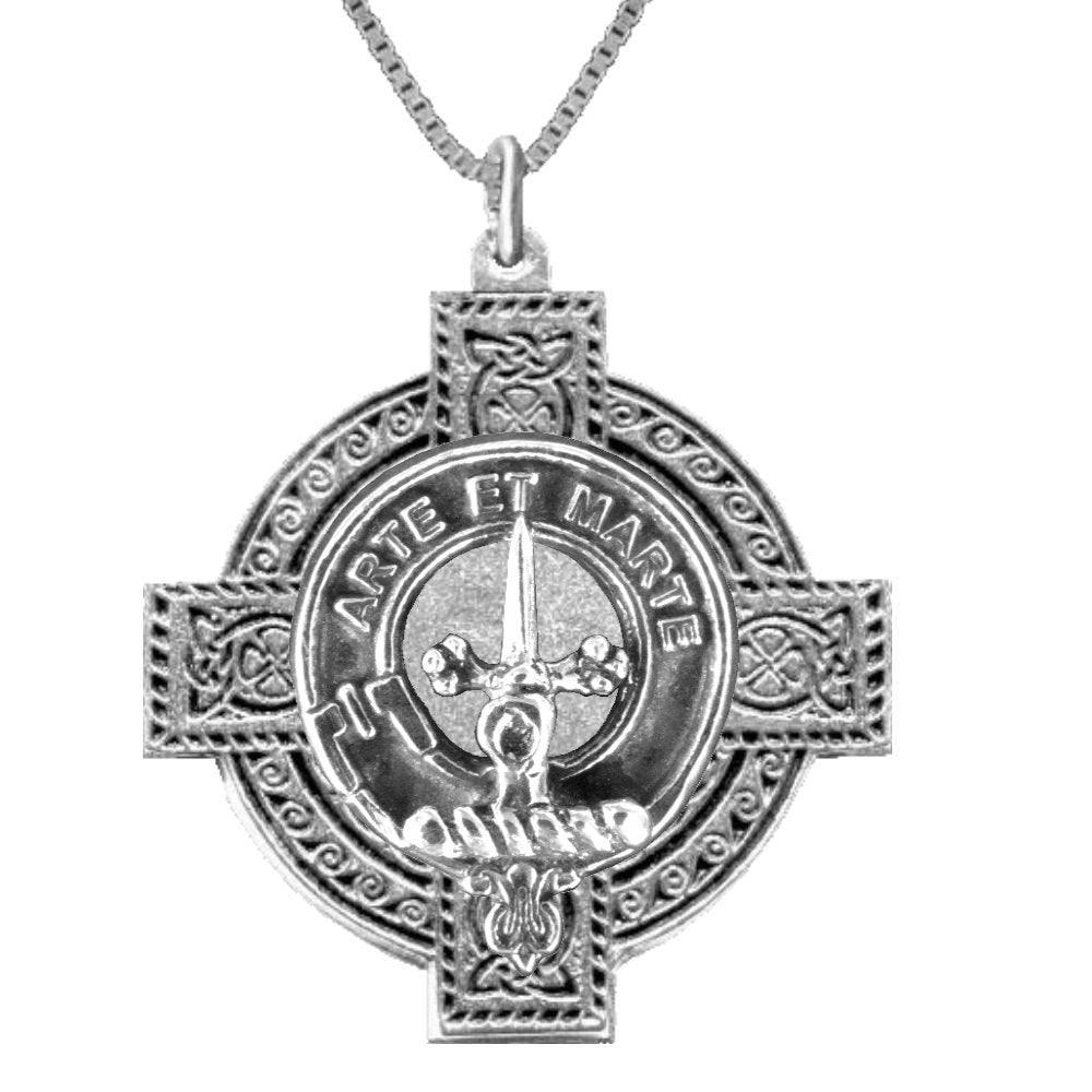 Bain Clan Crest Celtic Cross Pendant Scottish ~ CLP04