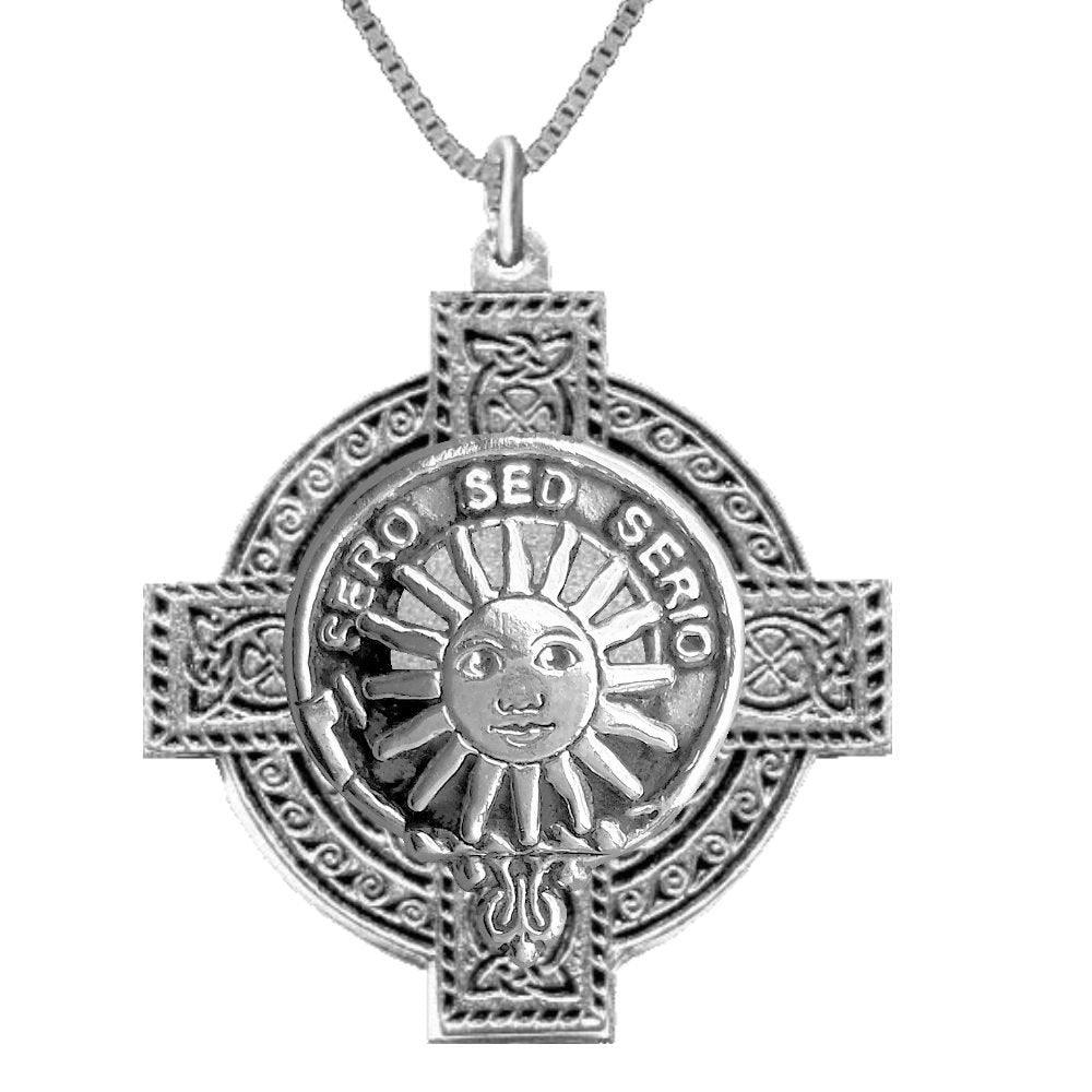 Kerr Clan Crest Celtic Cross Pendant Scottish