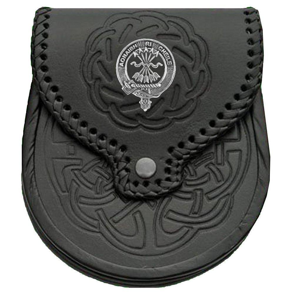 Cameron Scottish Family Clan Badge Sporran, Leather