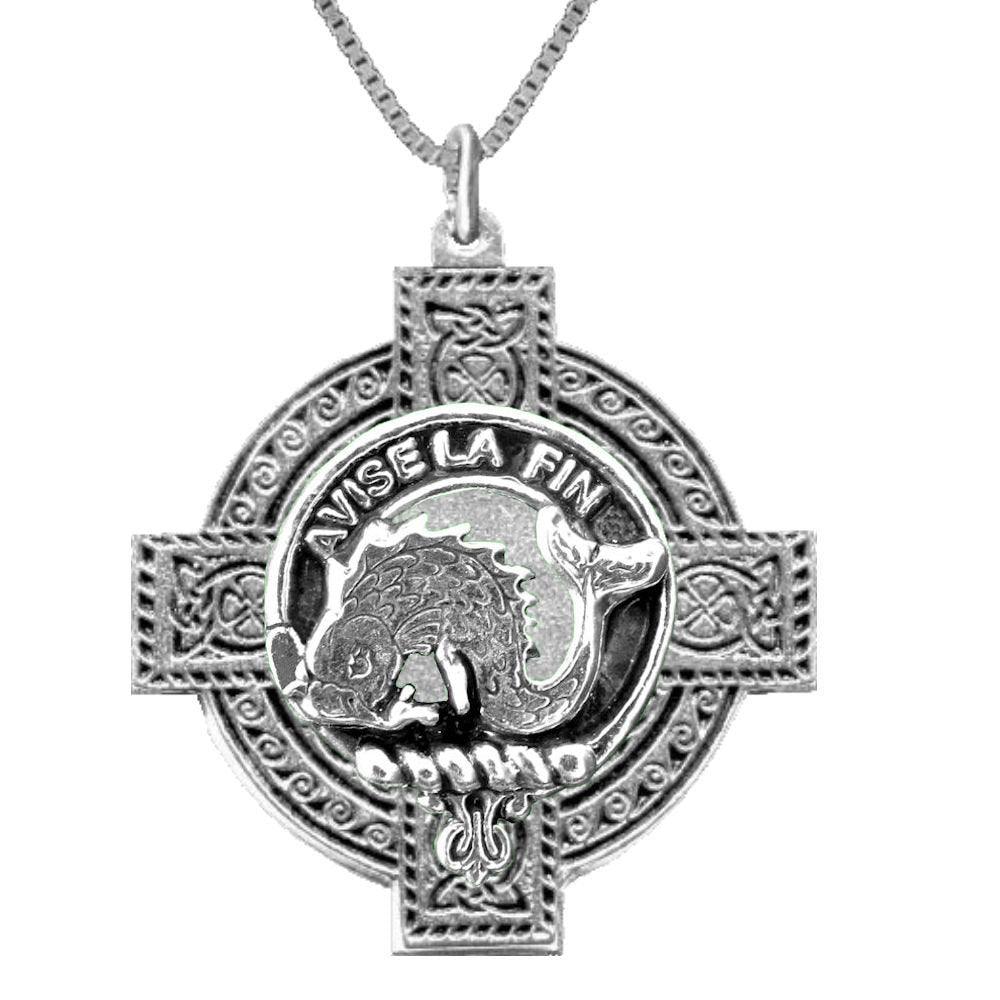 Kennedy Clan Crest Celtic Cross Pendant Scottish