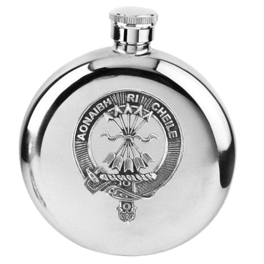 Cameron Round Family Clan Crest Scottish Badge Flask 5oz