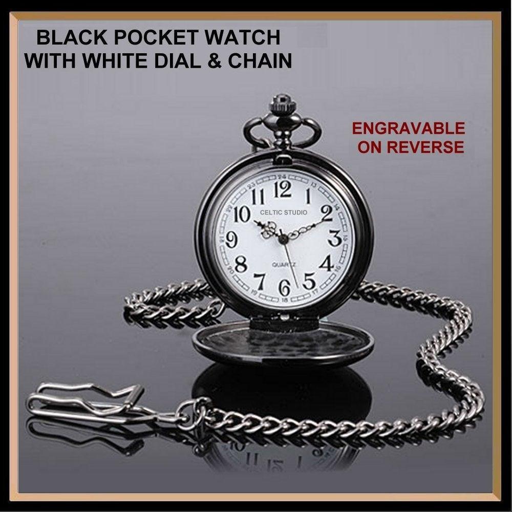 Thompson Irish Coat of Arms Black Pocket Watch