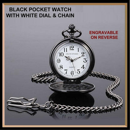 Thompson Irish Coat of Arms Black Pocket Watch