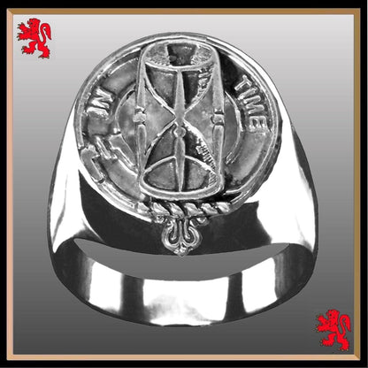 Houstan Scottish Family Clan Crest Ring Sterling Silver and Karat Gold