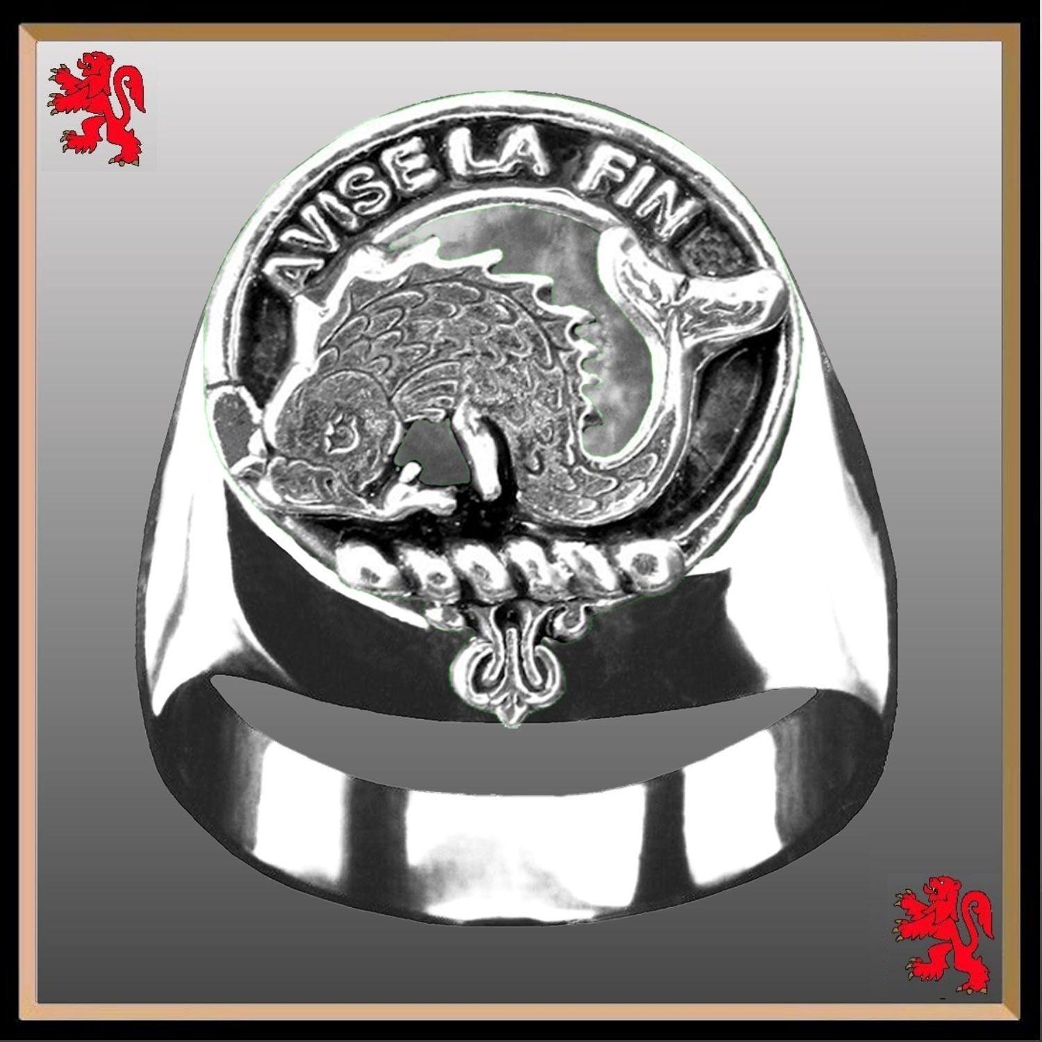 Kennedy Scottish Clan Crest Ring Sterling Silver and Karat Gold