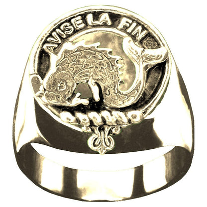 Kennedy Scottish Clan Crest Ring Sterling Silver and Karat Gold