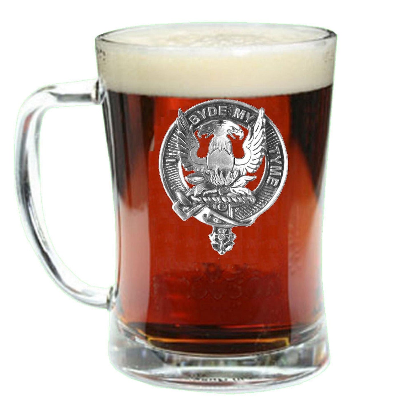 Campbell Loudoun Clan Crest Badge Glass Beer Mug