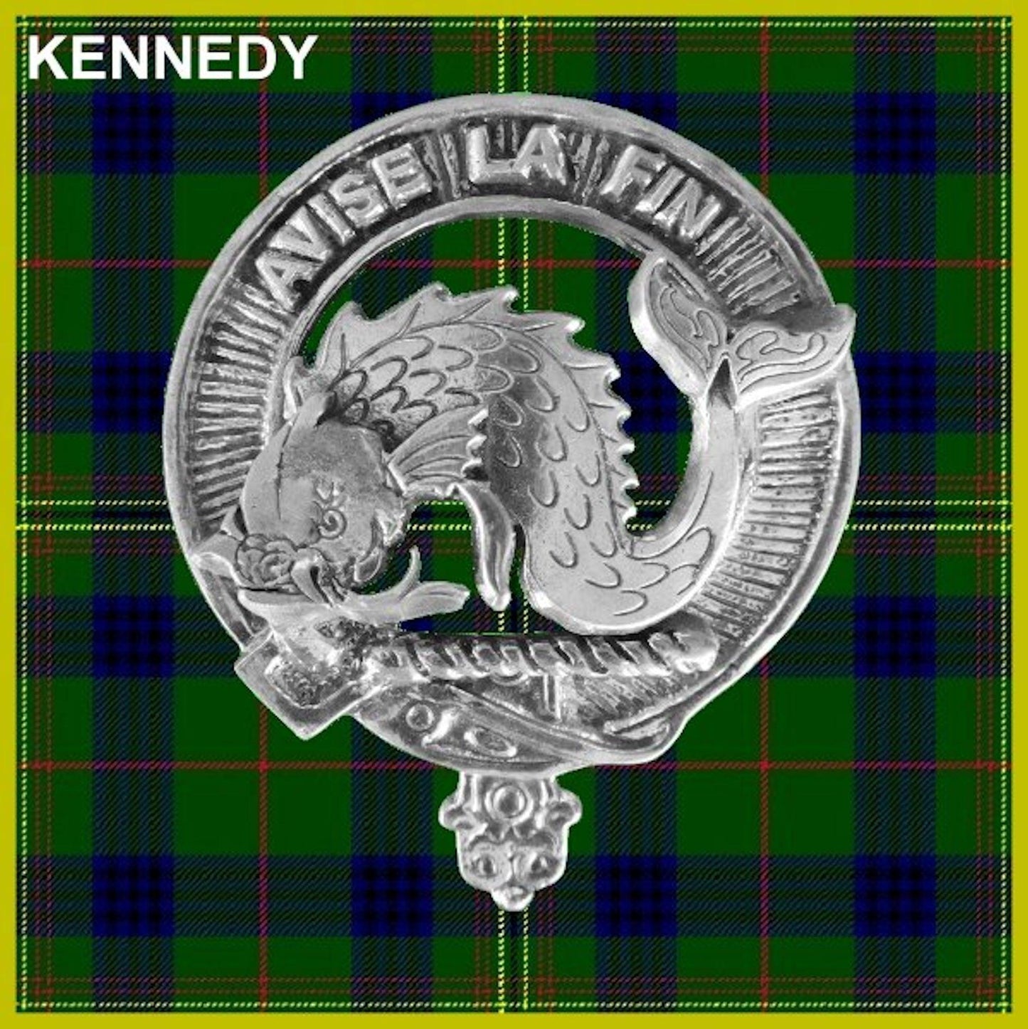 Kennedy Family Clan Crest Badge Glass Beer Mug