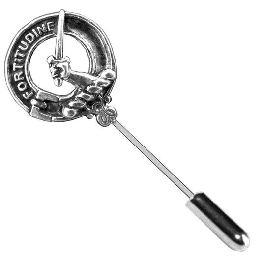 MacRae Family Clan Crest Stick or Cravat pin, Sterling Silver
