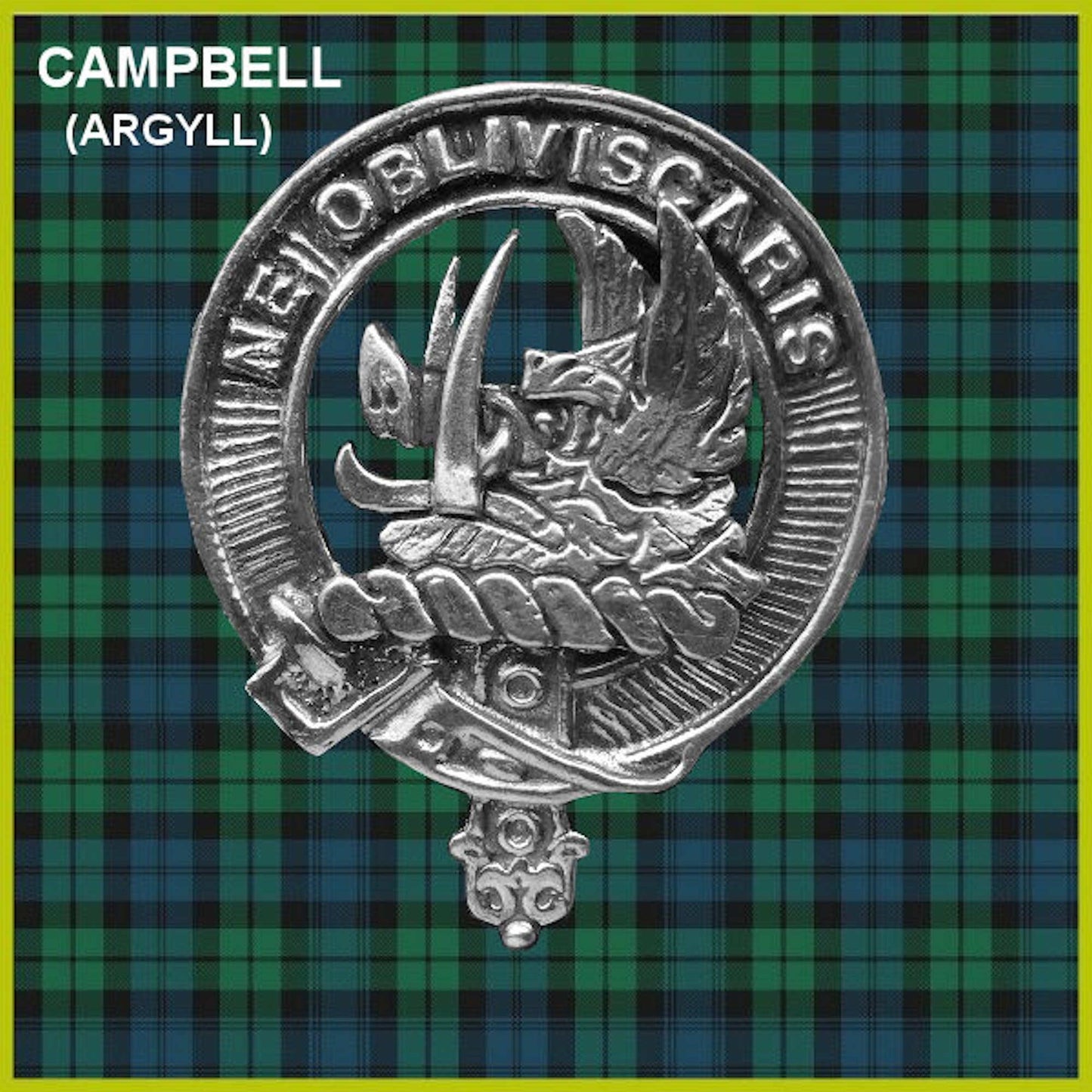 Campbell Argyll Round Family Clan Crest Scottish Badge Flask 5oz