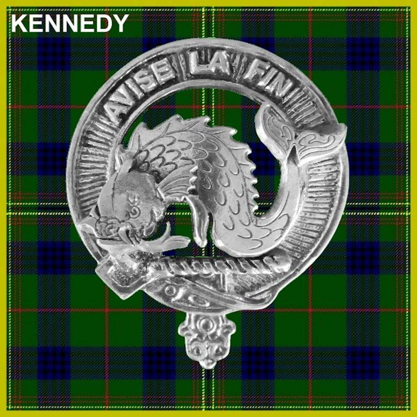 Kennedy 5oz Round Family Clan Crest Scottish Badge Flask