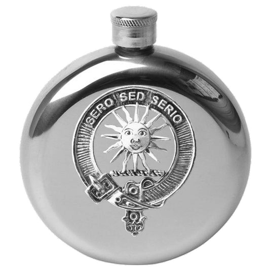 Kerr 5oz Round Family Clan Crest Scottish Badge Flask