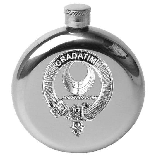 Kilgour 5oz Round Family Clan Crest Scottish Badge Flask