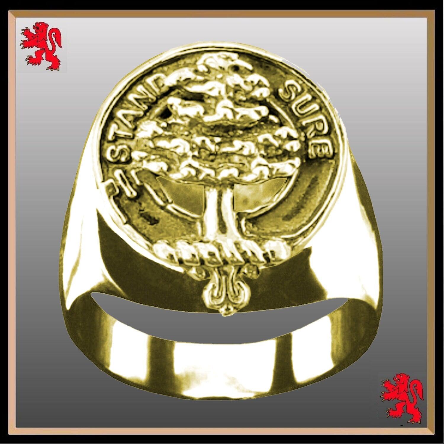 Campbell Argyll Scottish Clan Crest Ring GC100  ~  Sterling Silver and Karat Gold