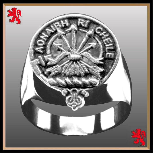 Cameron Scottish Clan Crest Ring GC100  ~  Sterling Silver and Karat Gold