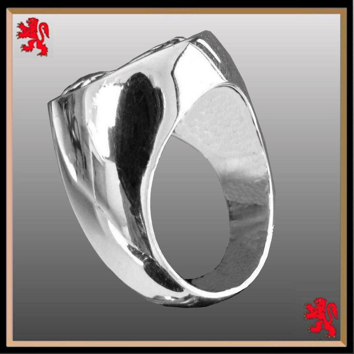Houstan Scottish Family Clan Crest Ring Sterling Silver and Karat Gold