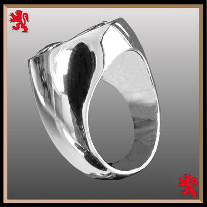 Houstan Scottish Family Clan Crest Ring Sterling Silver and Karat Gold