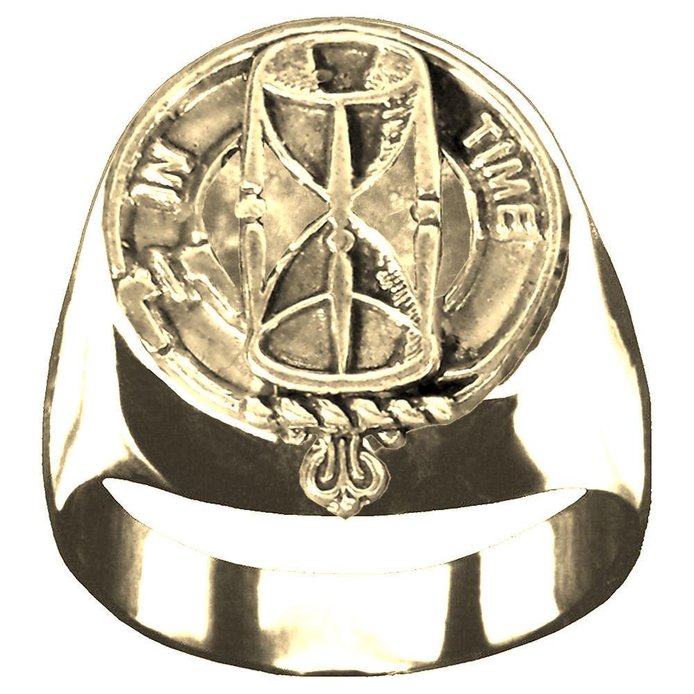 Houstan Scottish Family Clan Crest Ring Sterling Silver and Karat Gold