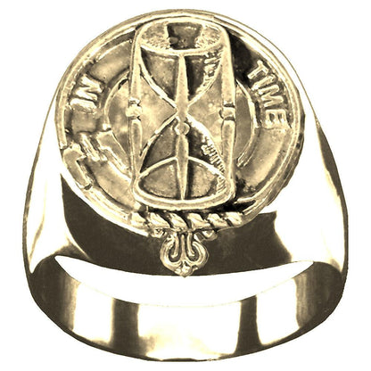 Houstan Scottish Family Clan Crest Ring Sterling Silver and Karat Gold