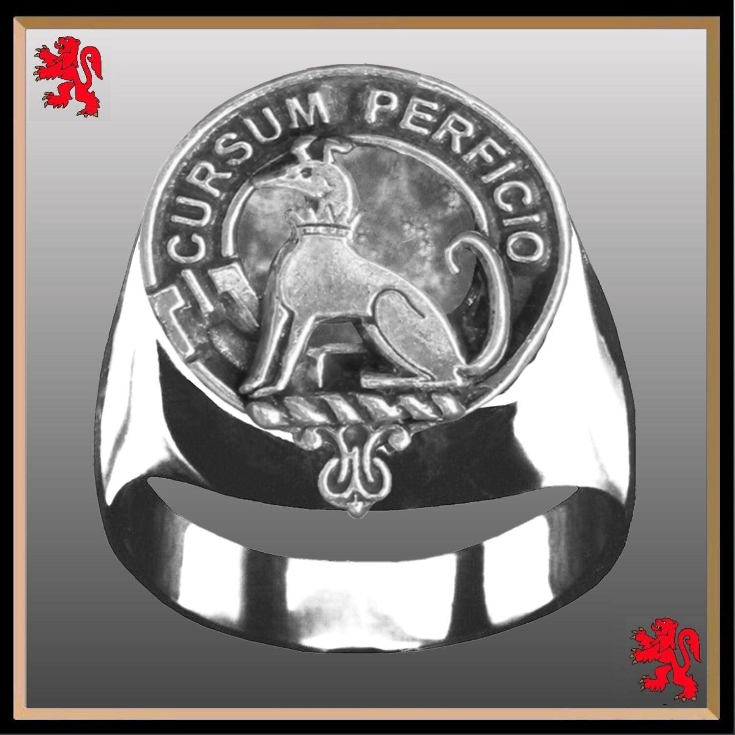 Hunter Scottish Clan Crest Ring Sterling Silver and Karat Gold