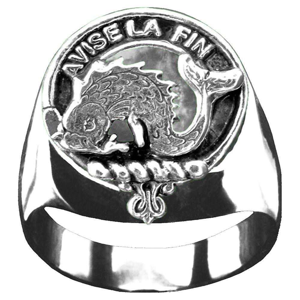 Kennedy Scottish Clan Crest Ring Sterling Silver and Karat Gold