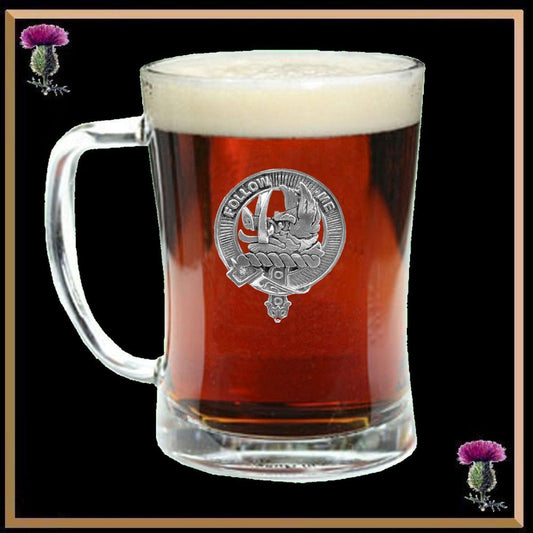 Campbell Breadalbane Clan Crest Badge Glass Beer Mug