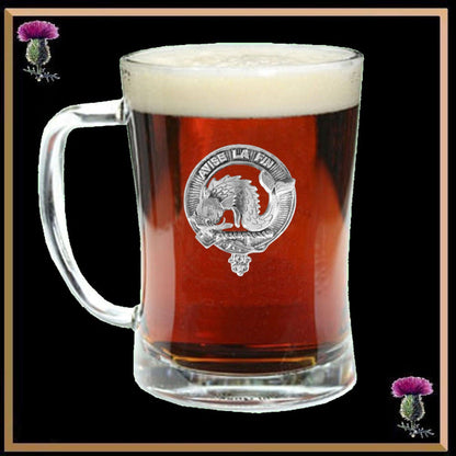 Kennedy Family Clan Crest Badge Glass Beer Mug