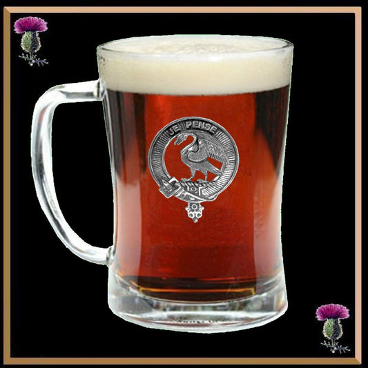 Wemyess Family Clan Crest Badge Glass Beer Mug
