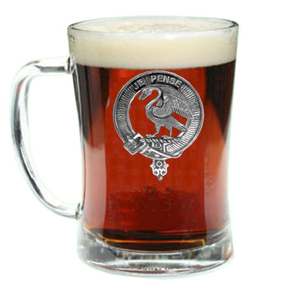 Wemyess Family Clan Crest Badge Glass Beer Mug