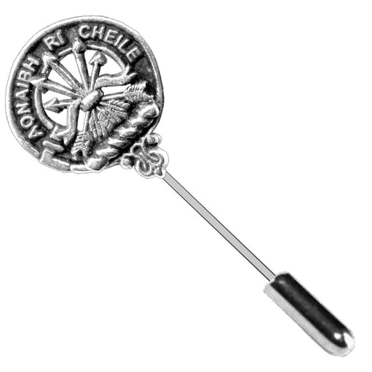 Cameron Family Clan Crest Stick or Cravat pin, Sterling Silver